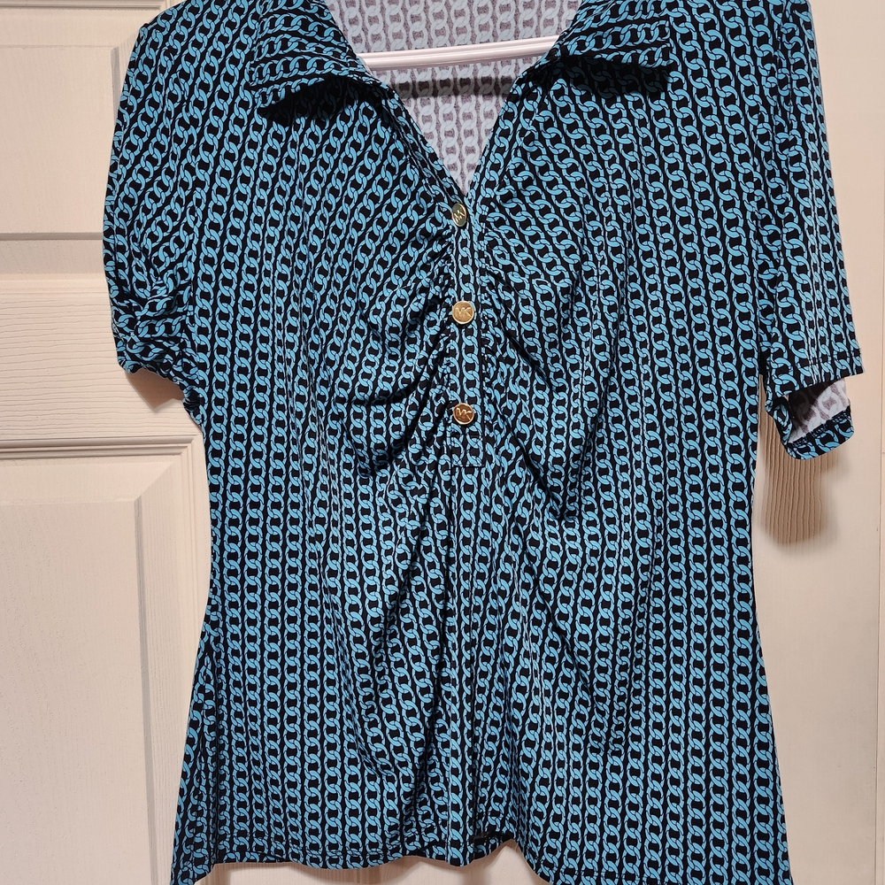Stylish Blue Patterned Women's Top